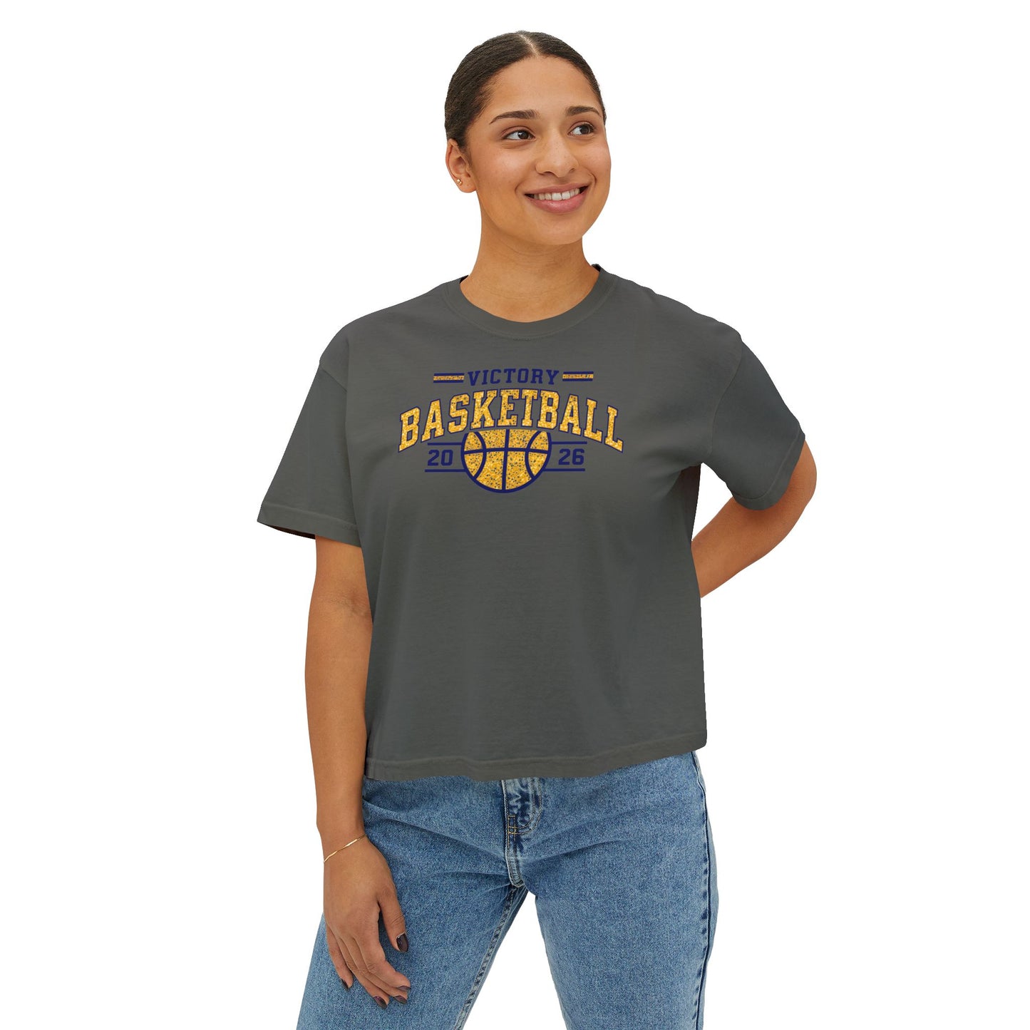 Victory Basketball Crewneck Comfort Colors Boxy Tee
