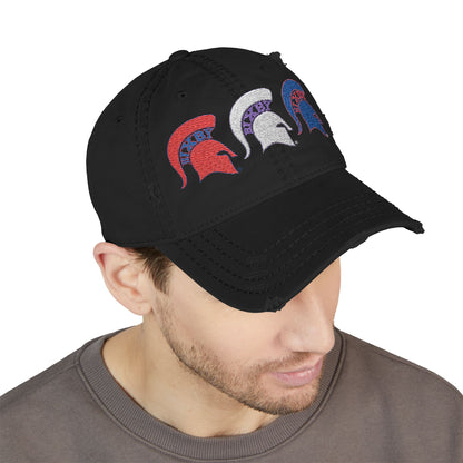 Bixby Spartan Red, White and Blue Embroidered Distressed Ballcap
