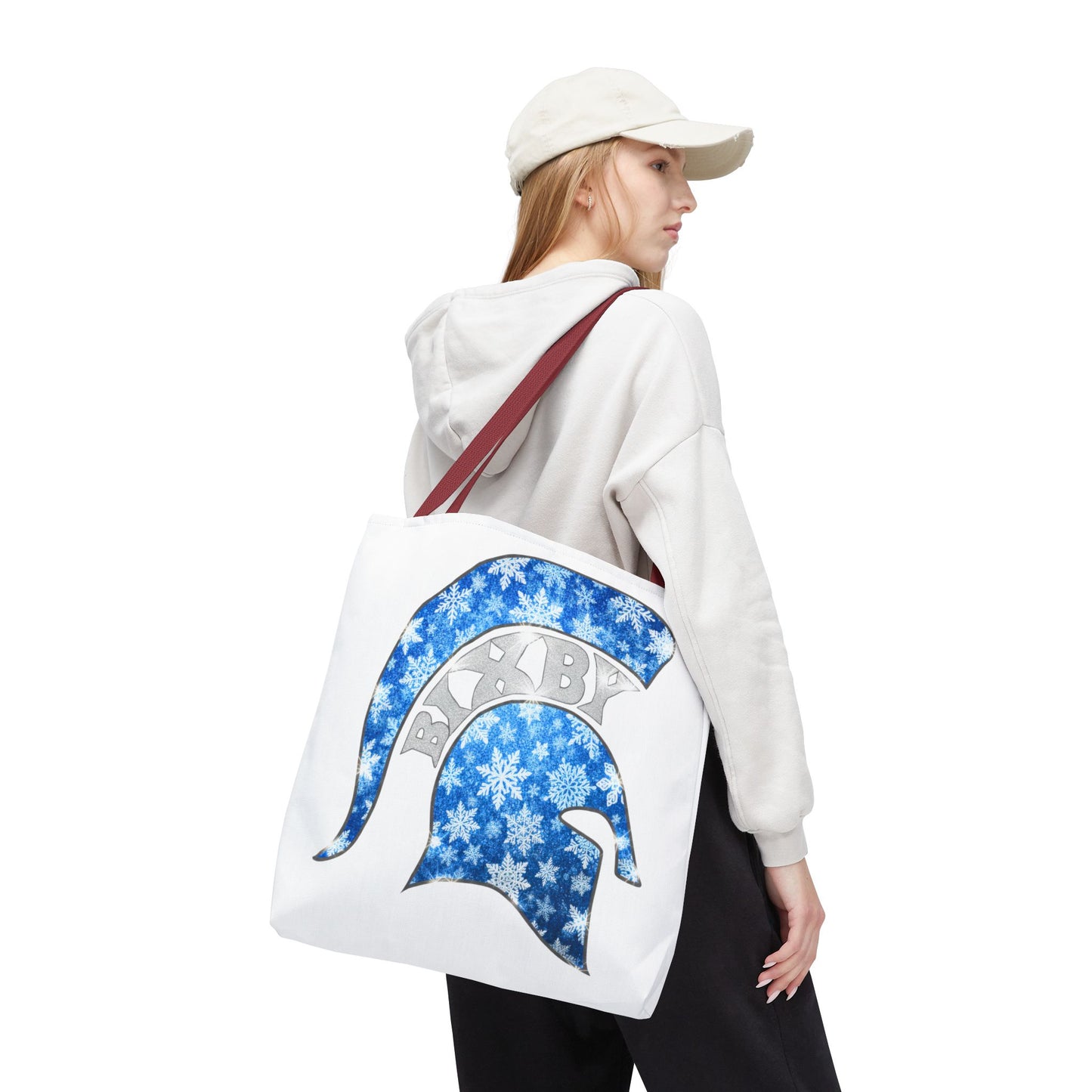 Bixby Spartans Winter Frost Polyester Tote Bag