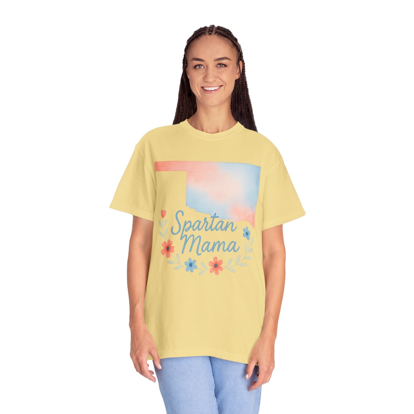 Spartan Mama Bixby OK Watercolor Comfort Colors Tee