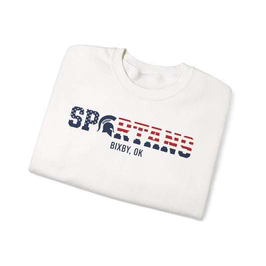 Bixby Spartans Patriotic Military and Veteran Gildan Sweatshirt
