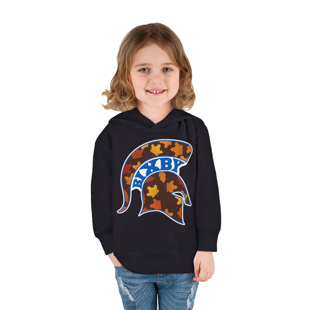 Bixby Spartans Fall Leaves Helmet Toddler Hoodie – Little Spartan Autumn Hoodie