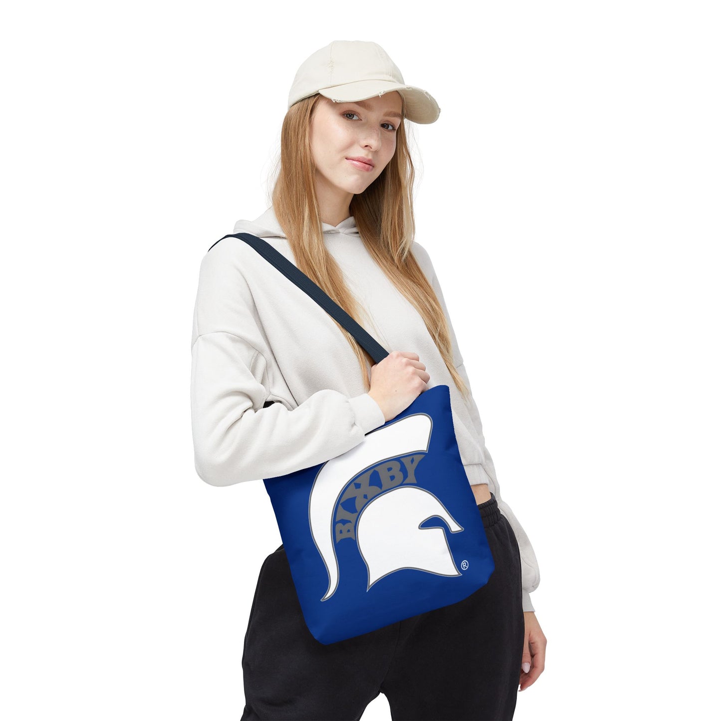 Bixby Spartans White Logo Royal Blue Polyester Tote Bag
