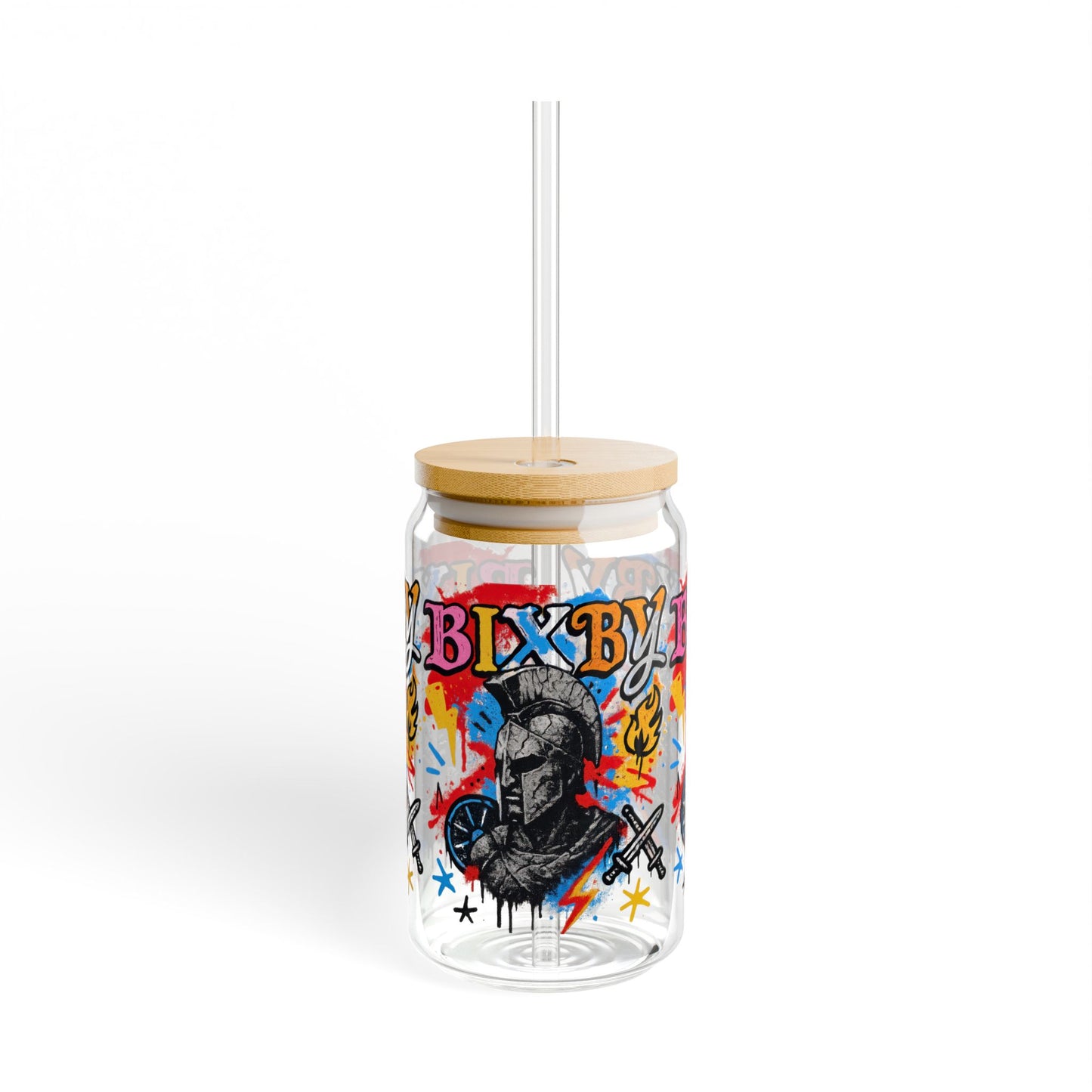 Spartans Chaos Graffiti Sipper Glass, 16oz