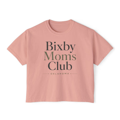 Bixby Moms Club Boxy Tee — Women's Local Mom Group Shirt (Oklahoma)