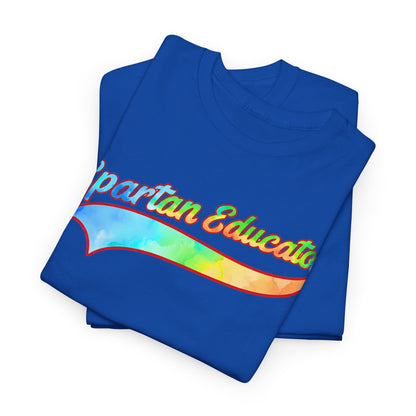 Spartan Educator Tie-Dye Design Gildan Tee With Sleeve Logo