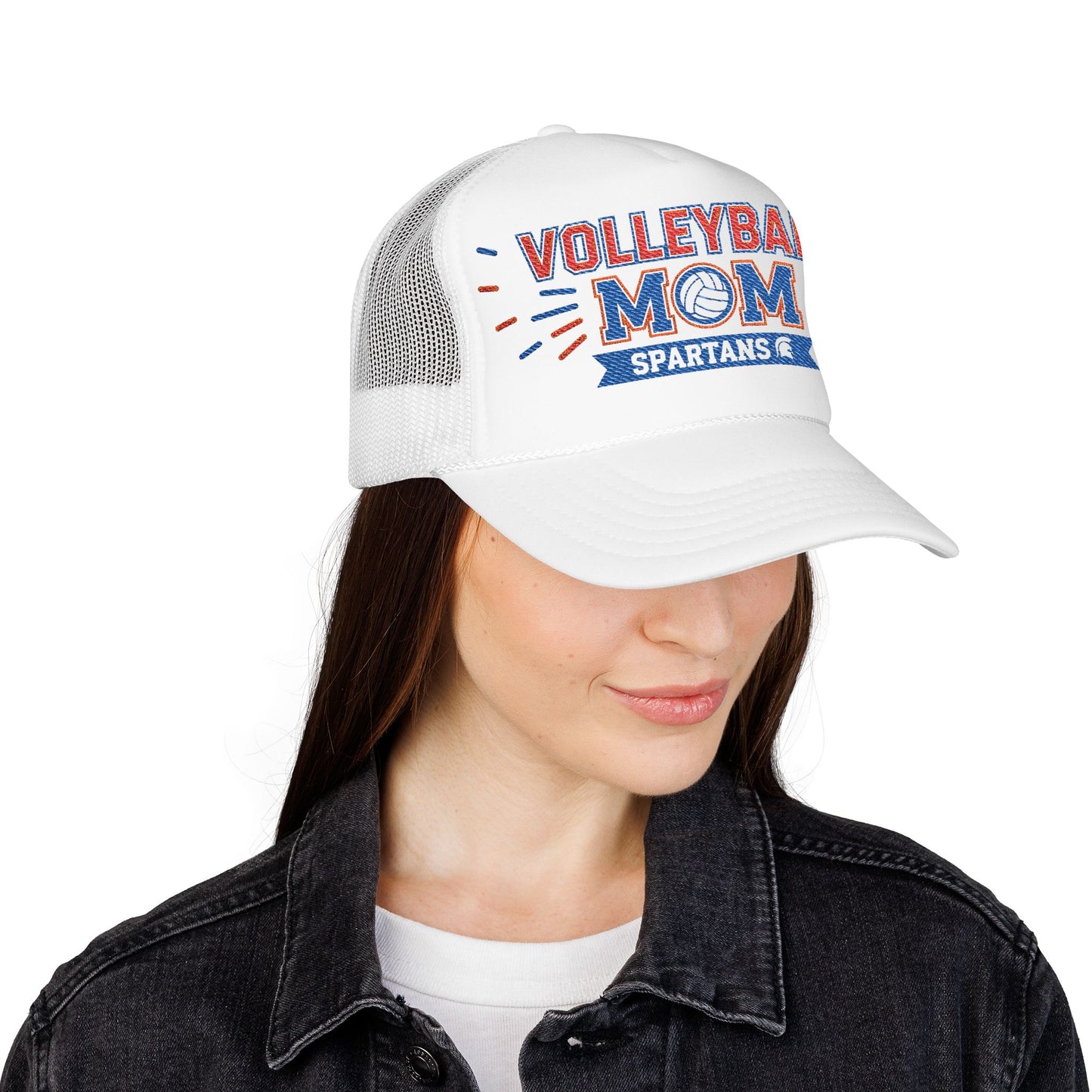 Spartan Volleyball Mom Embroidered Foam Trucker Hat