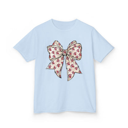 Spartan Helmet Pattered Bow Youth Gildan Tee