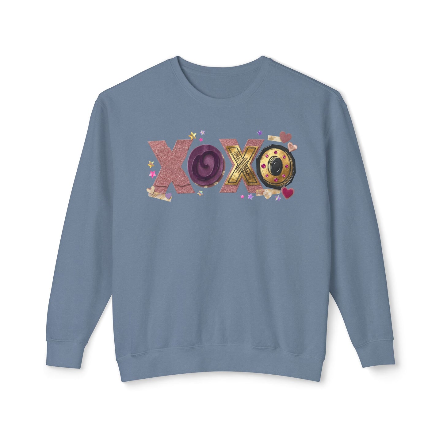 XOXO Candy Heart Graphic Comfort Colors Sweatshirt | Valentine Hearts Love Design