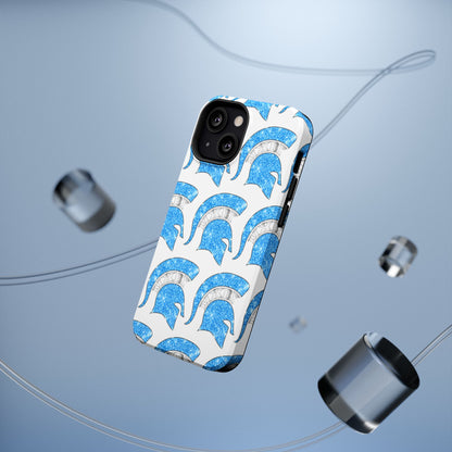 Bixby Spartan Blue Bling Logo Impact Resistant iPhone Case