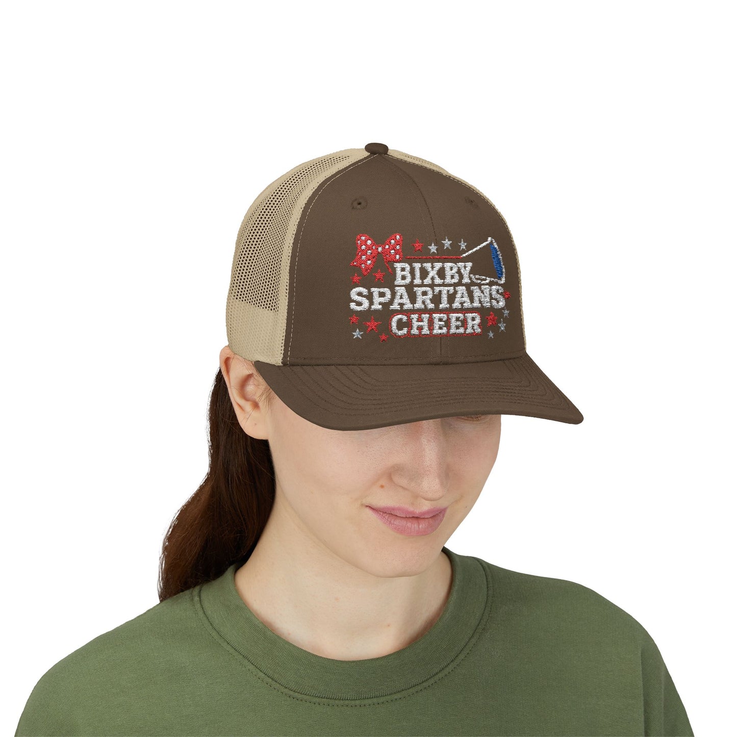 Bixby Spartans Cheer Embroidered Trucker Snapback