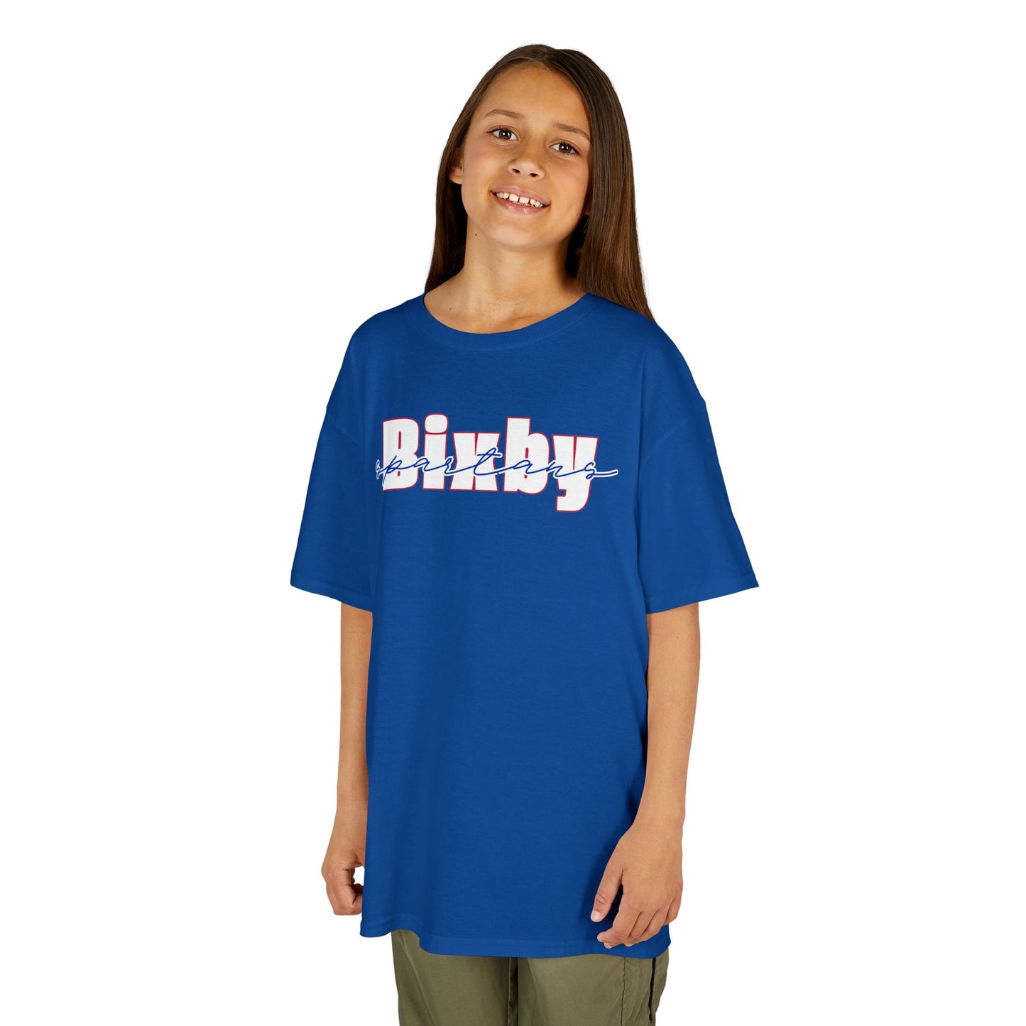 Bixby Spartans Cursive Youth Gildan Tee
