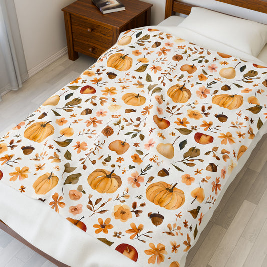 Autumn Vibes Velveteen Plush Blanket