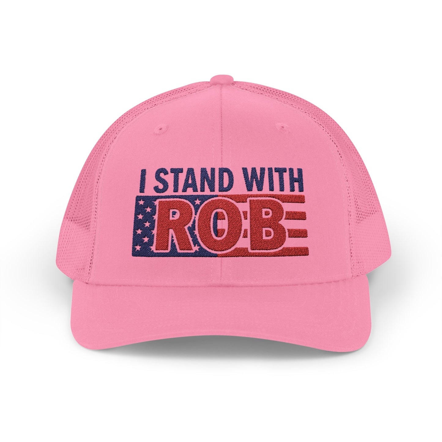 Patriotic Flag - I Stand With Rob Embroidered Trucker Snapback
