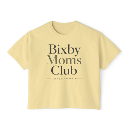 Bixby Moms Club Boxy Tee — Women's Local Mom Group Shirt (Oklahoma)