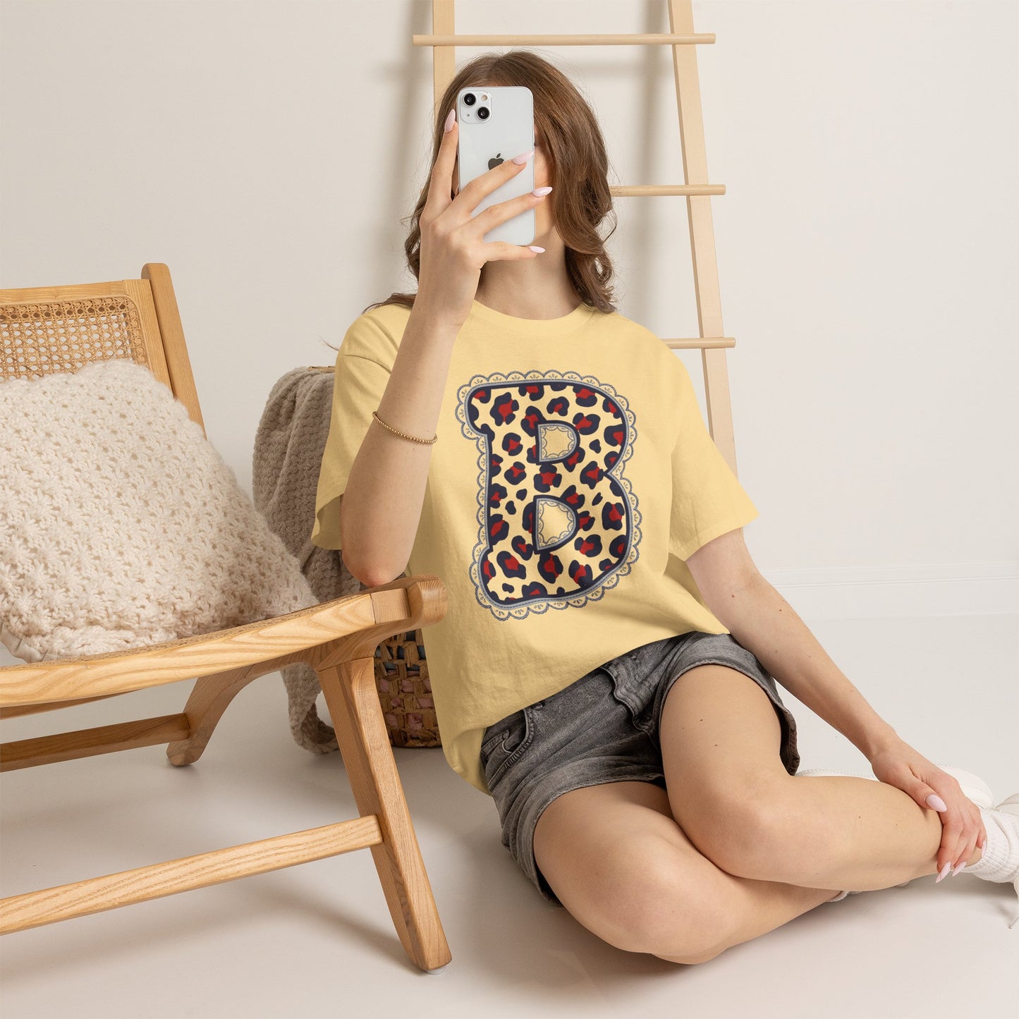 Leopard Print "B" Gildan Tee