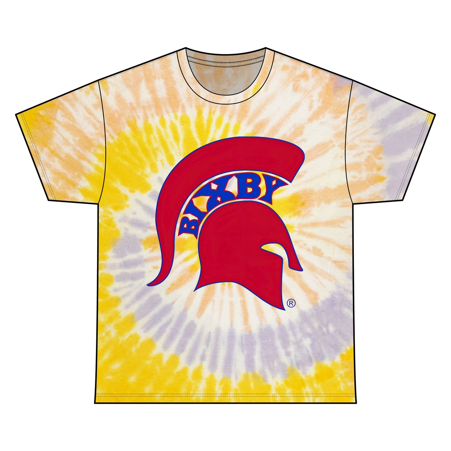 Bixby Spartan Red Logo Tie-Dye Gildan Tee