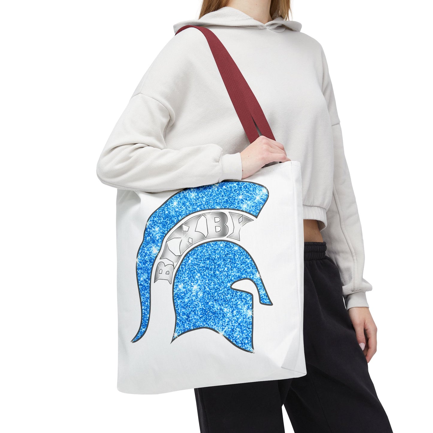 Bixby Spartans Blue Bling Polyester Tote Bag