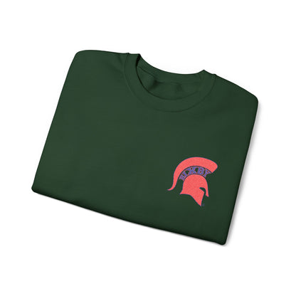 Embroidered Red Spartan Helmet Gildan Sweatshirt