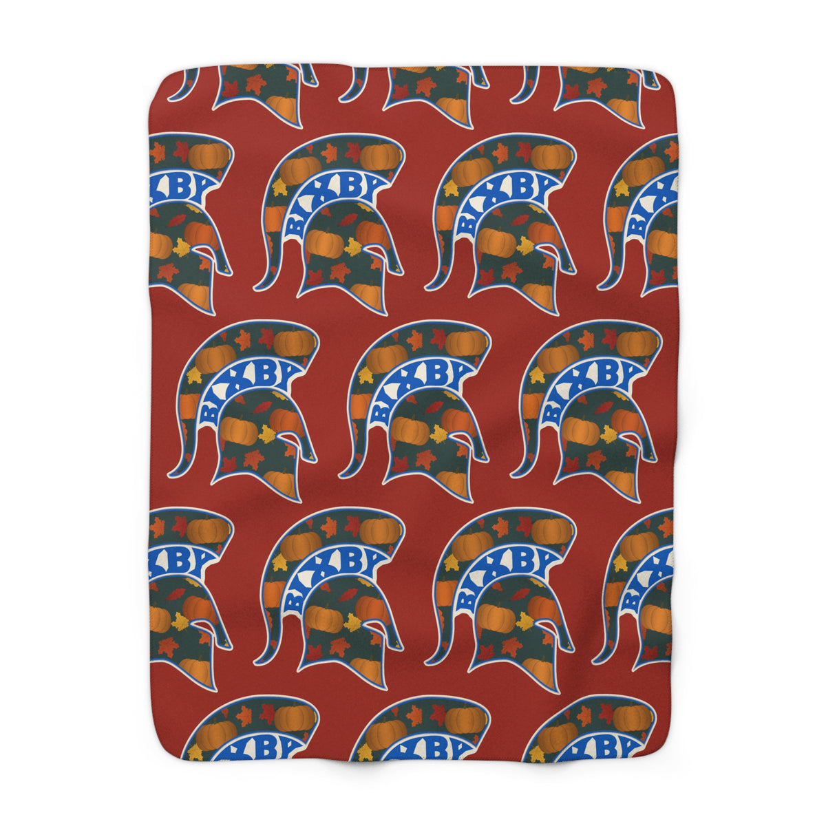 Pumpkin Patch Bixby Spartans Helmet Sherpa Fleece Blanket – Fall Throw
