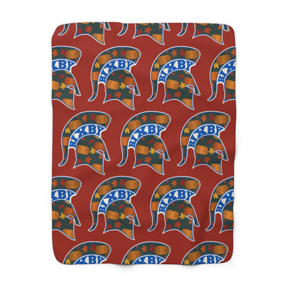 Pumpkin Patch Bixby Spartans Helmet Sherpa Fleece Blanket – Fall Throw
