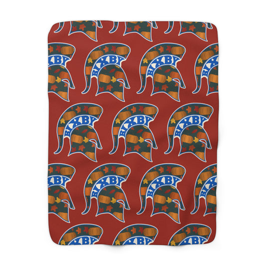 Pumpkin Patch Bixby Spartans Helmet Sherpa Fleece Blanket – Fall Throw