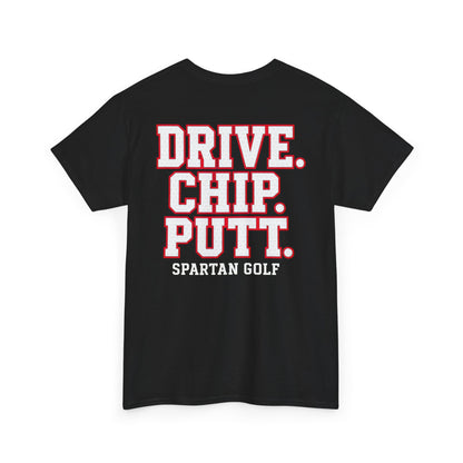 Drive. Chip. Putt. Spartan Golf Gildan Tee