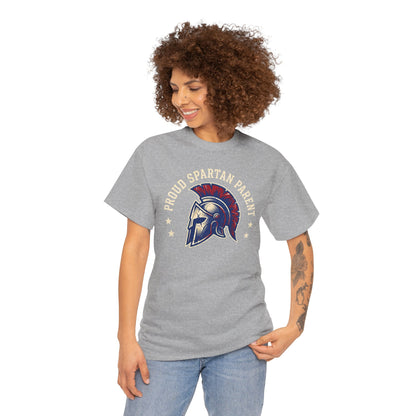 Proud Spartan Parent T-Shirt School Spirit Tee with Spartan Helmet Design