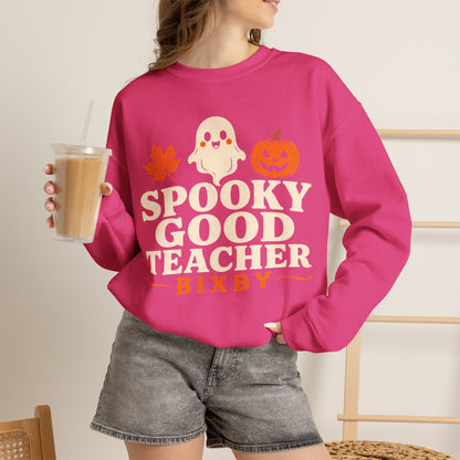 Bixby Spartans Spooky Good Teacher - Halloween Teacher (Bixby) Sweatshirt