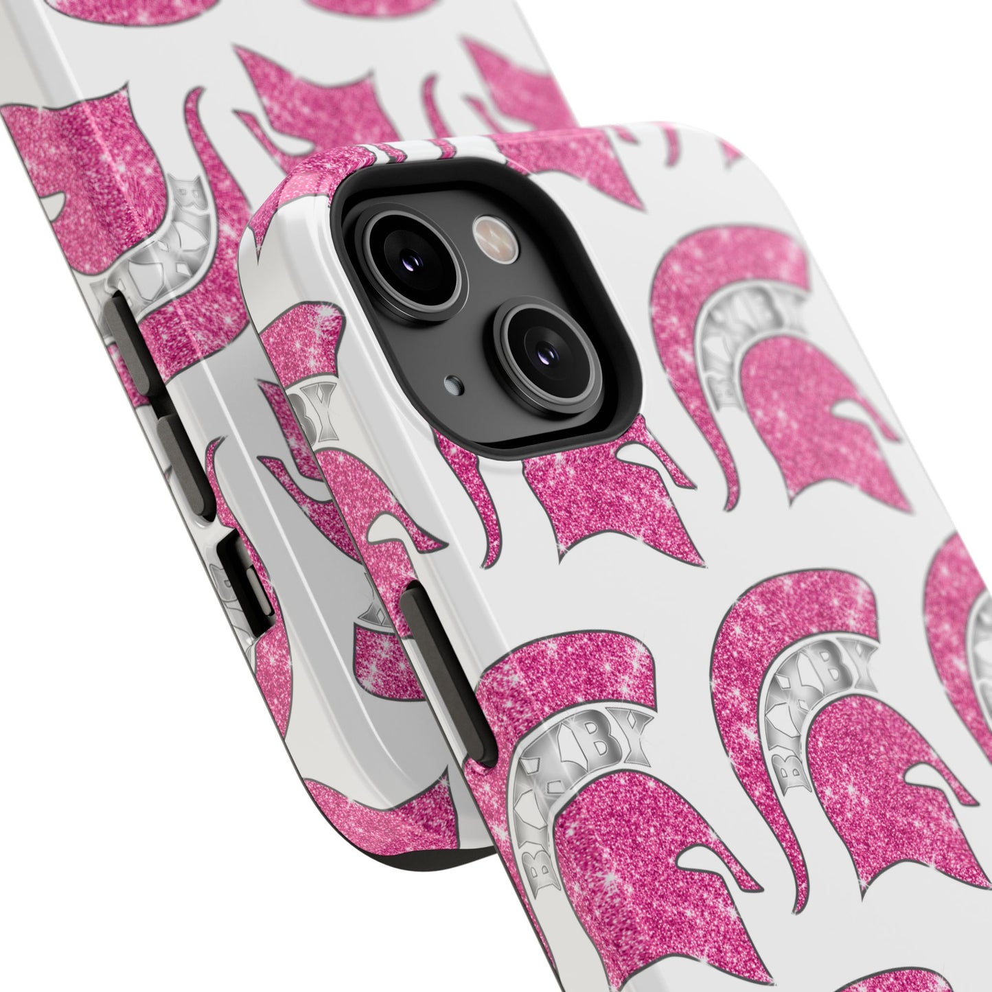Bixby Spartan Pink Bling Logo Impact Resistant iPhone Case
