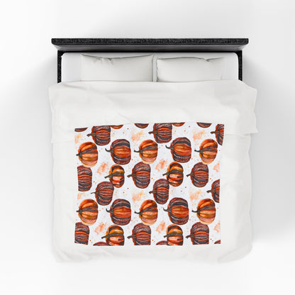Autumn Pumpkin Paradise Velveteen Plush Blanket