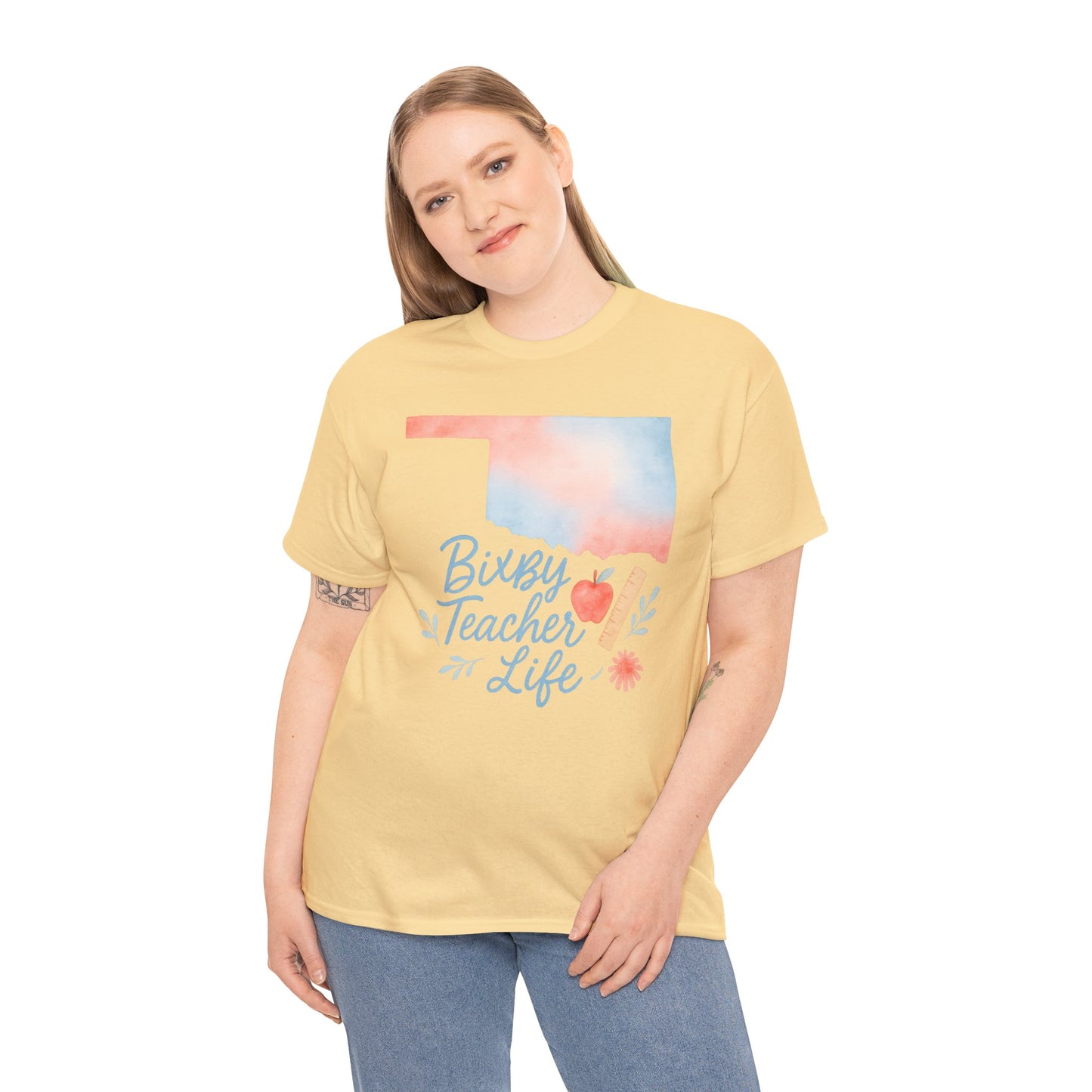 Teacher Life Bixby OK Watercolor Gildan Tee