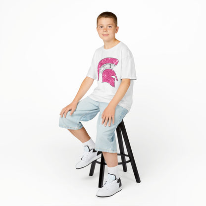 Bixby Spartan Pink Helmet Bling Youth Gildan Tee