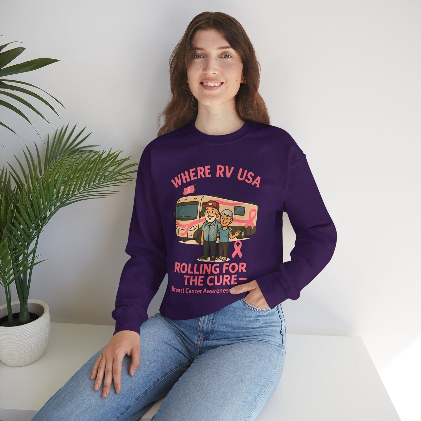Where RV USA Breast Cancer Awareness Gildan Sweatshirt