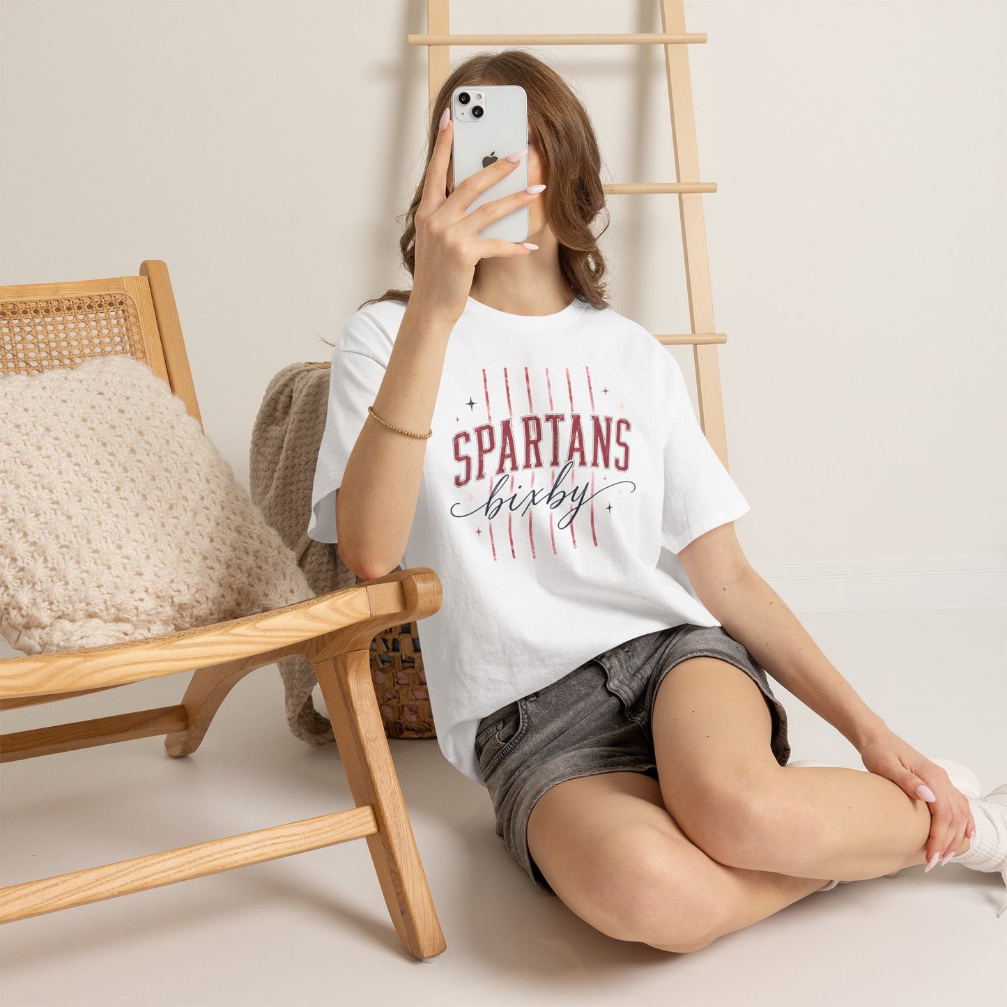 Spartans Bixby T-Shirt — Vintage Red Striped School Spirit Tee
