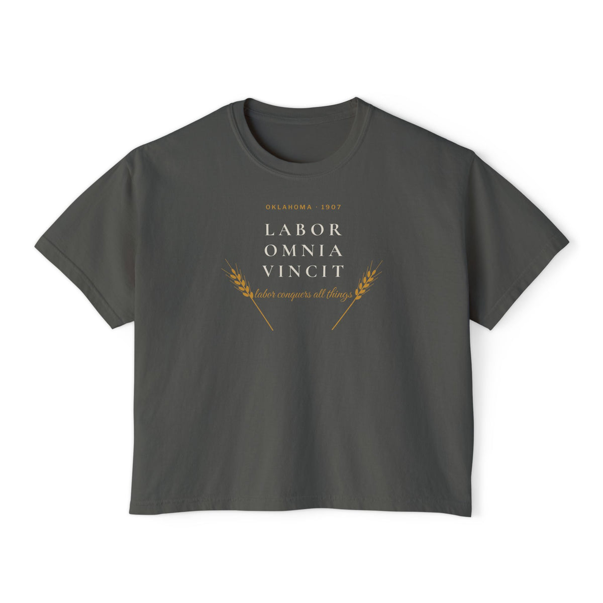Labor Omnia Vincit Oklahoma Boxy Comfort Colors Tee