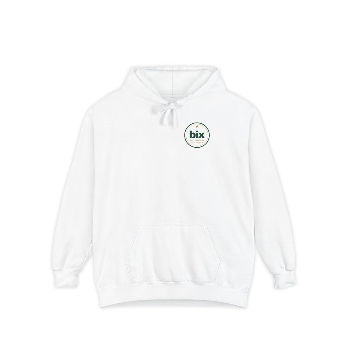 Hoodie printed with bix Stamp Left-Chest.