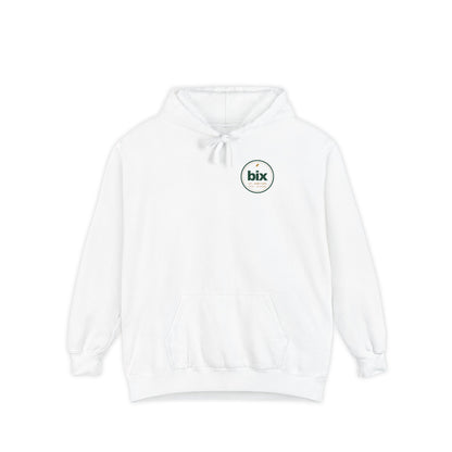 Hoodie printed with bix Stamp Left-Chest.