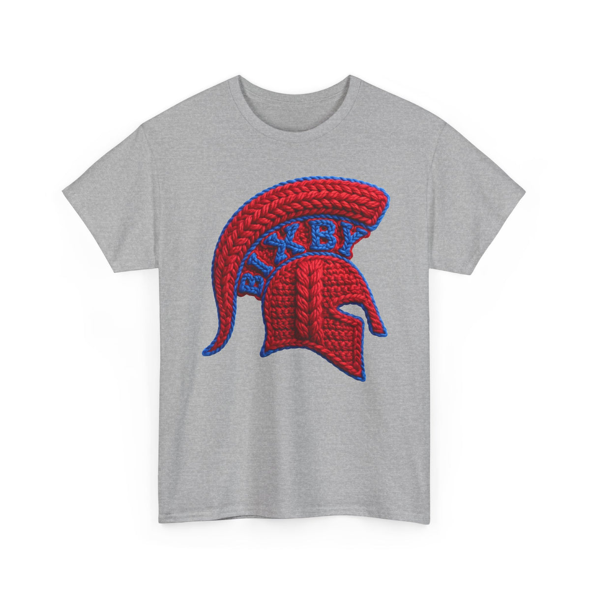 Knit-Print Spartan Helmet Logo Gildan Tee