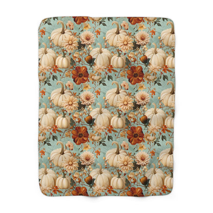 Autumn Floral Sherpa Blanket