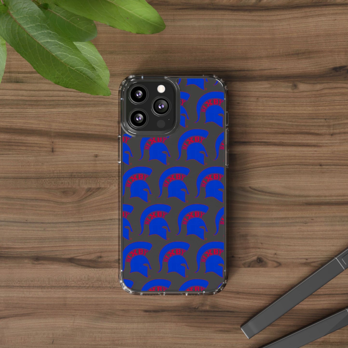 Spartan Blue Logo Clear Apple Phone Case