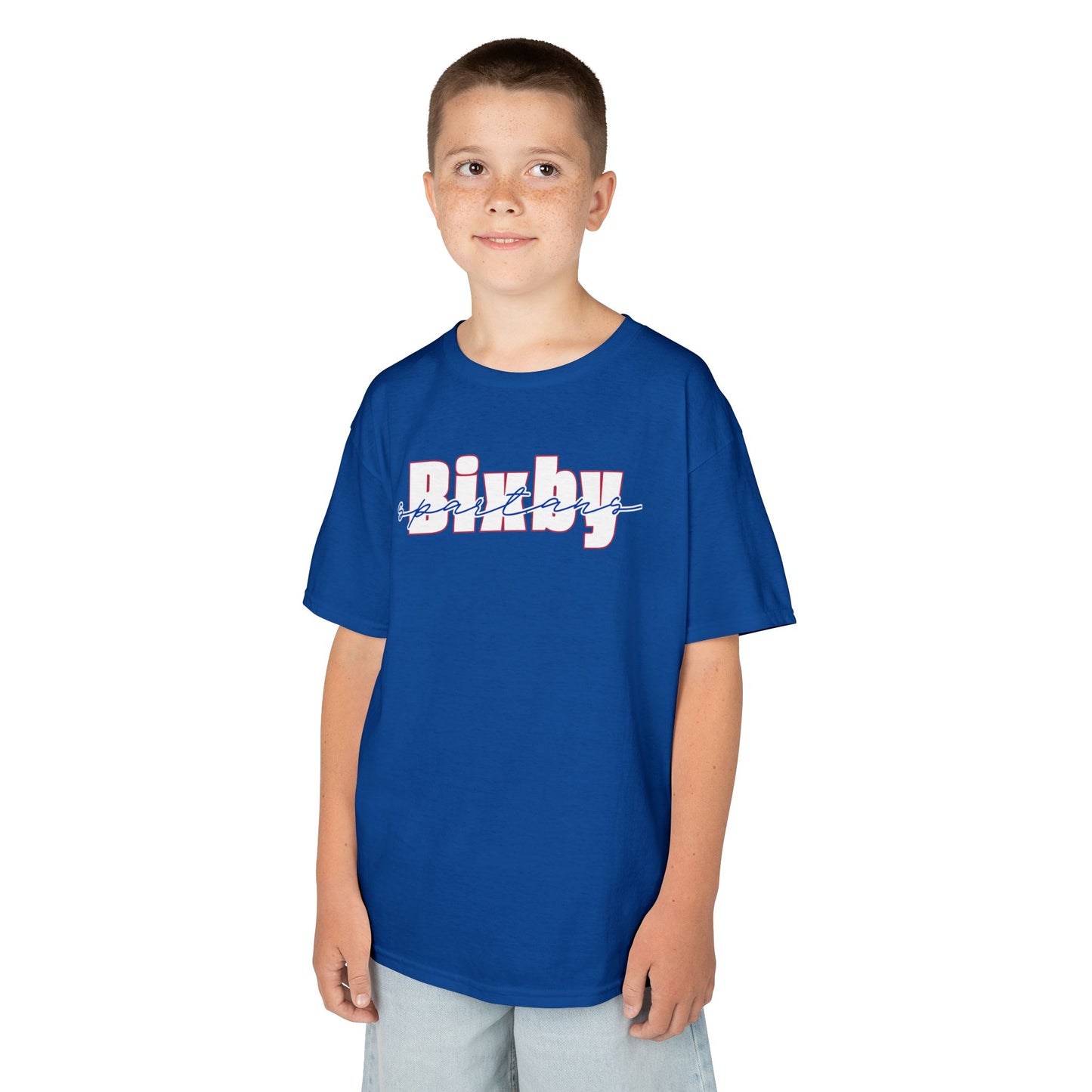 Bixby Spartans Cursive Youth Gildan Tee