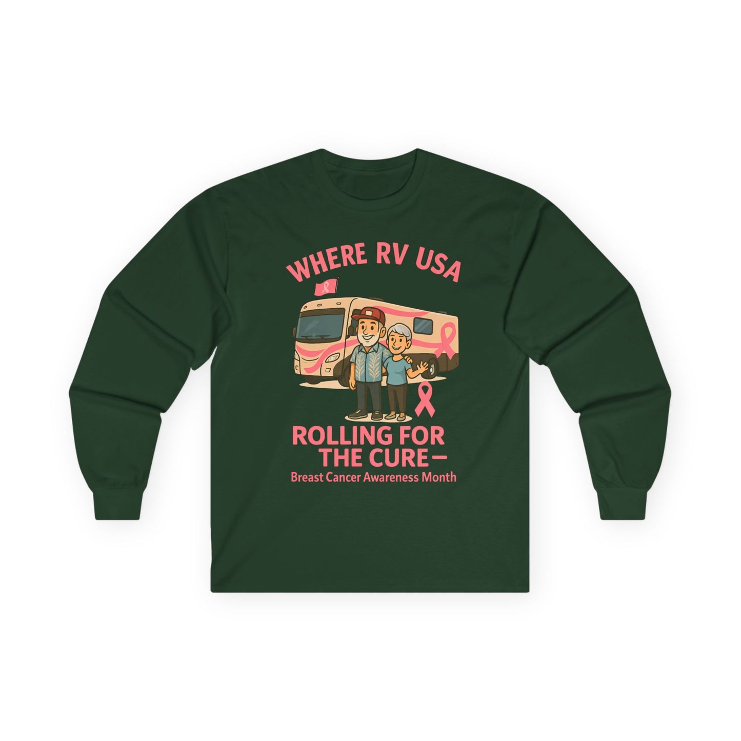 Where RV USA Breast Cancer Awareness Gildan Long Sleeve Shirt
