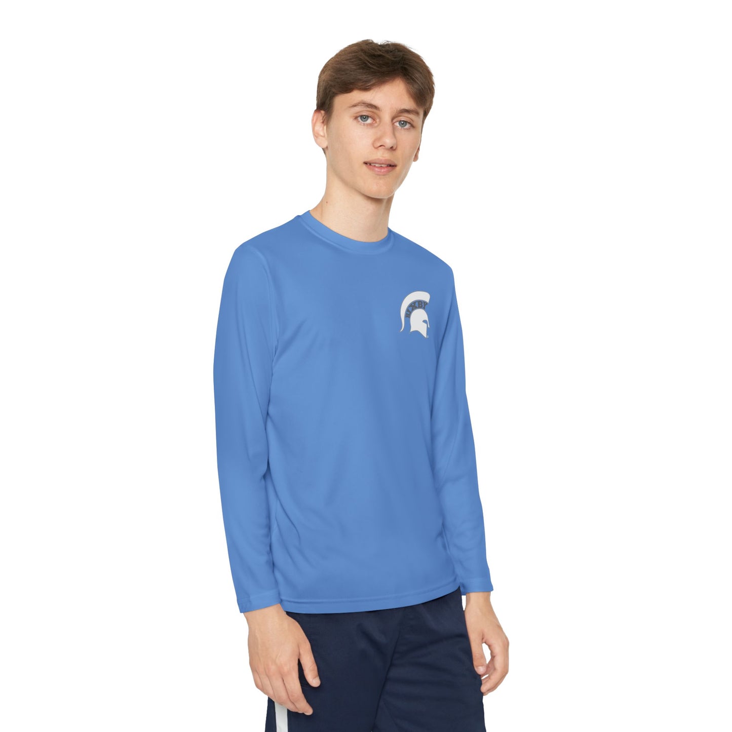 Spartan White Logo Youth Long Sleeve Sport-Tek Tee