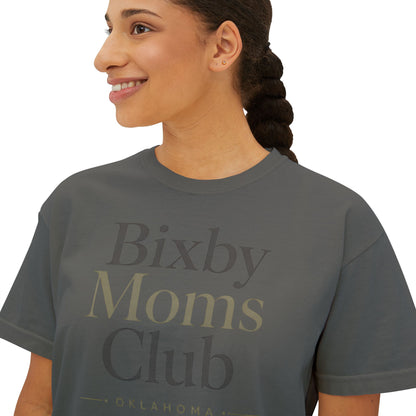 Bixby Moms Club Boxy Tee — Women's Local Mom Group Shirt (Oklahoma)