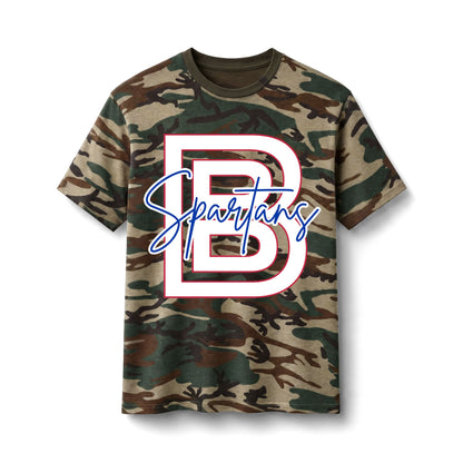 Bixby Spartans Camo 'B Spartans' - School Spirit Cotton T‑ Tee