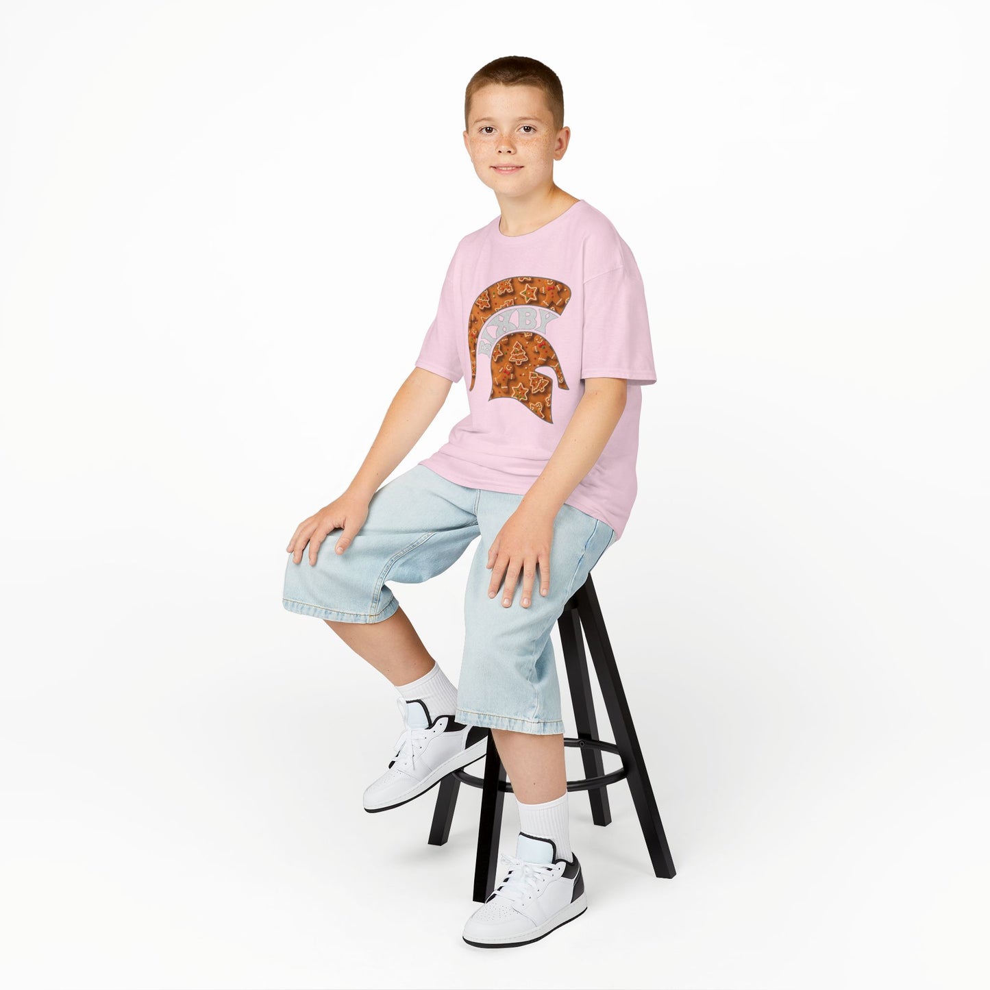 Bixby Spartan Gingerbread Helmet Youth Gildan Tee
