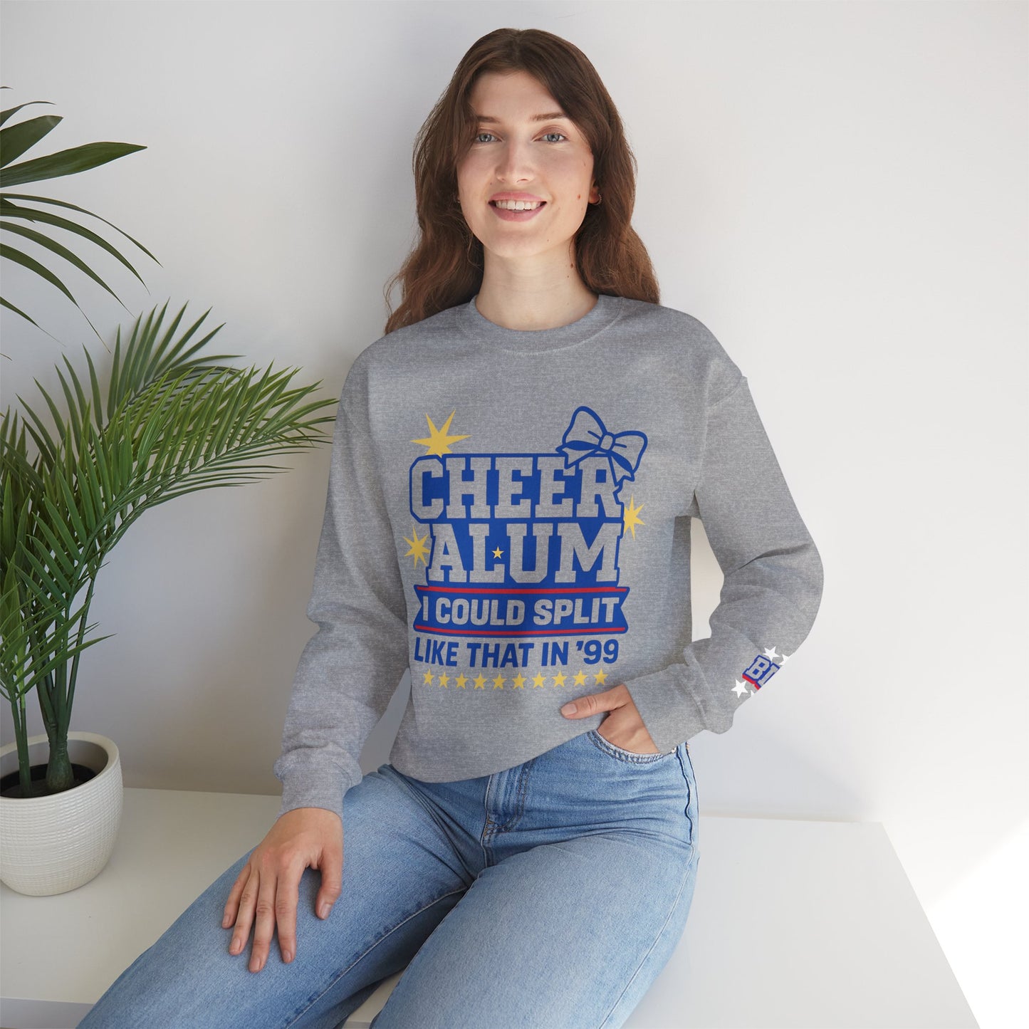 Cheer Alumni With Sleeve Print Gildan Sweatshirt