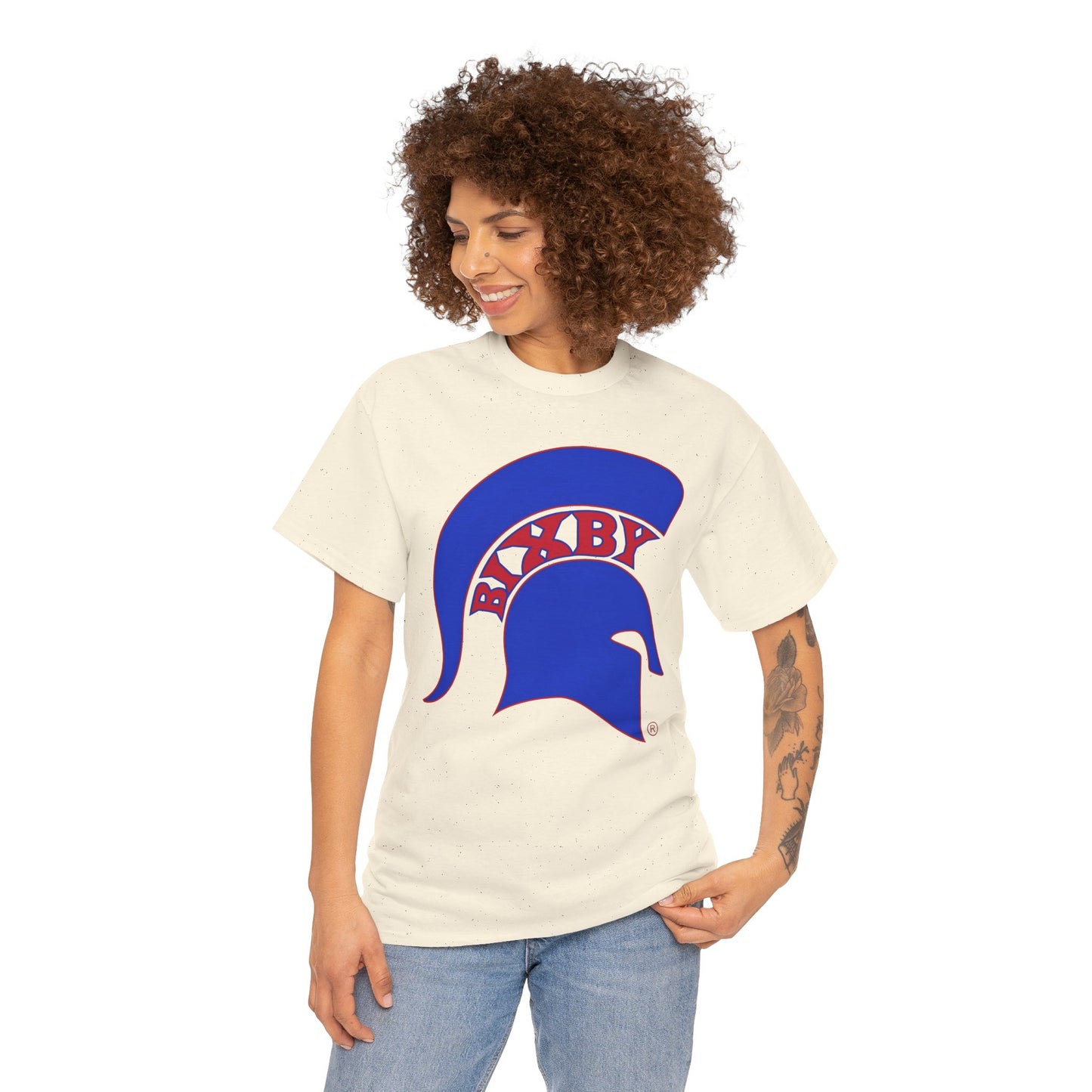 Spartan Blue Logo Gildan Tee