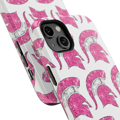 Bixby Spartan Pink Bling Logo Impact Resistant iPhone Case